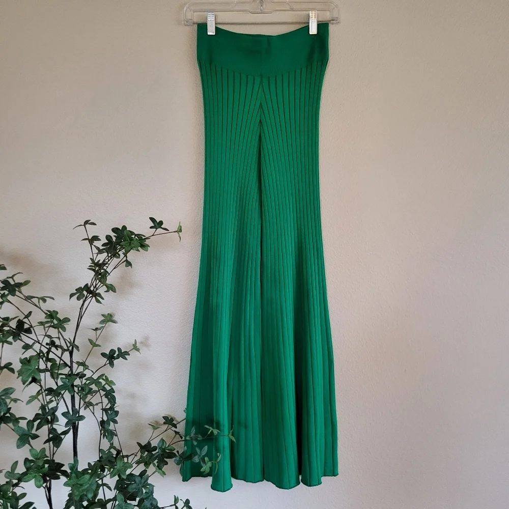 A.L.C. Green Ribbed Flare Astrid Pants sz XS - Picture 3 of 7